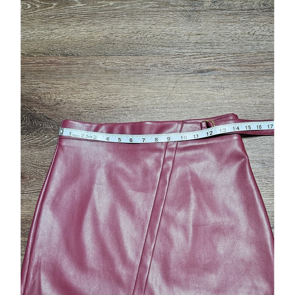 Marc New York Women Burgandy Faux Leather Midi Skirt Size XS - Picture 7 of 11